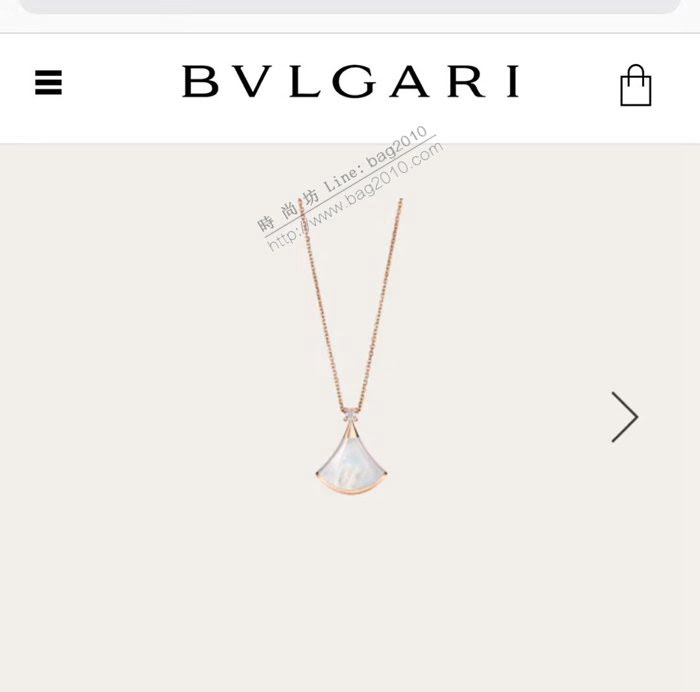 Bvlgari飾品 寶格麗diva系列 白貝母 小號扇形裙子項鏈  zgbq3224